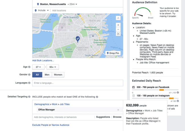 Facebook Ads For Cleaning Business Geographic Targeting