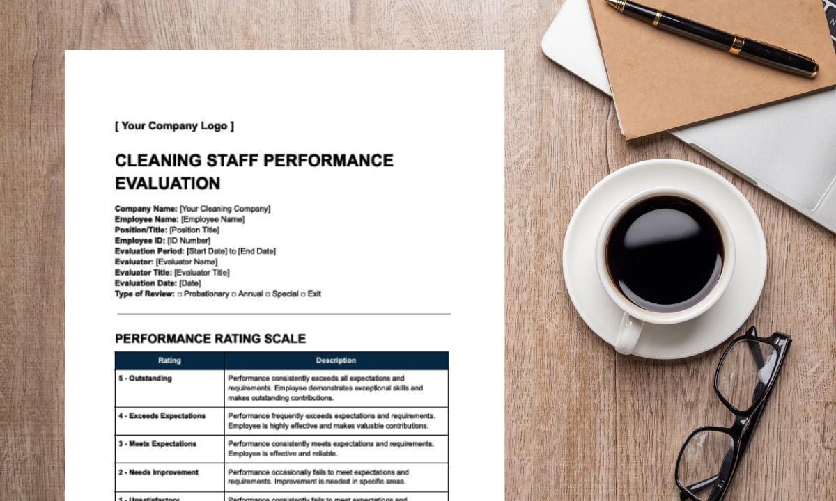 Cleaning Staff Performance Evaluation Template